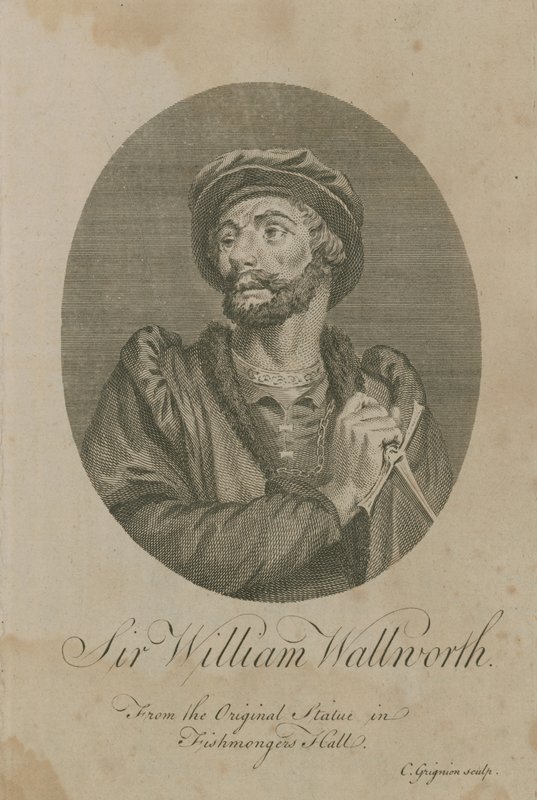 Sir William Wallworth, prefeito de Londres, 1370 de English School
