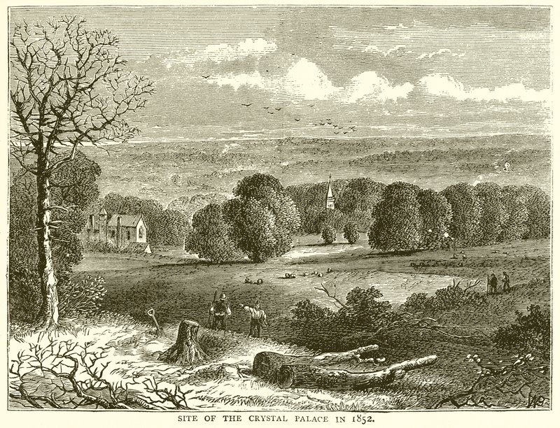 Local do Palácio de Cristal em 1852 de English School