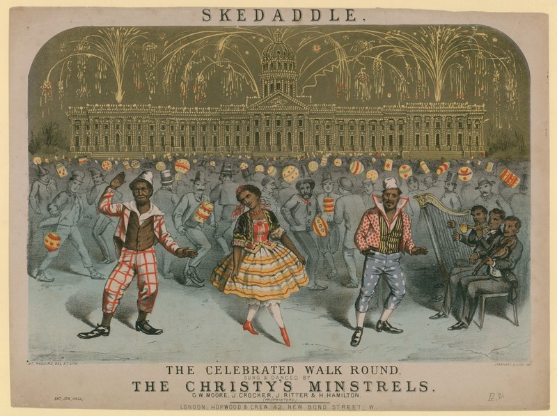 Skedaddle, a célebre caminhada redonda, cantada e dançada pelos Christys Minstrels de English School