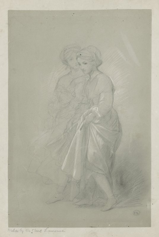 Esboço de duas meninas por Sir Thomas Lawrence de English School