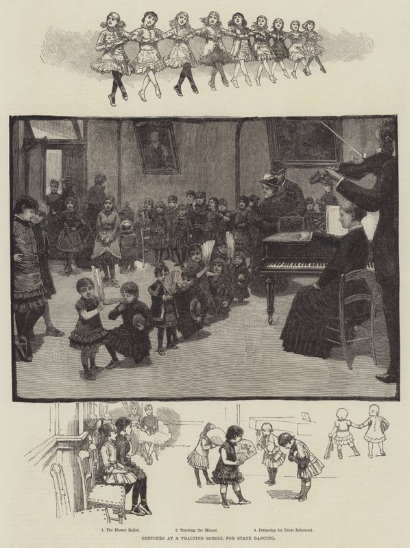 Esboços numa Escola de Formação de Dança de Palco (gravura) de English School