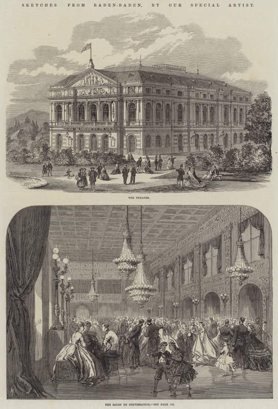 Esboços de Baden-Baden (gravura) de English School