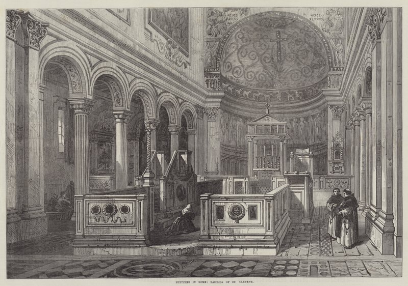 Esboços em Roma, Basílica de São Clemente (gravura) de English School