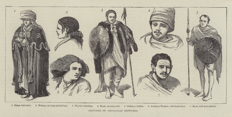 Esboços de Fantasias Abissínicas (gravura) de English School