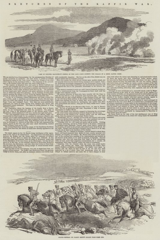 Esboços da Guerra Kaffir (gravura) de English School