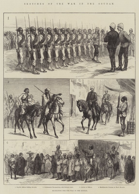 Esboços da Guerra no Soudan (gravura) de English School