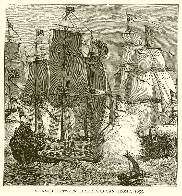 Escaramuça entre Blake e Van Tromp, 1650 de English School