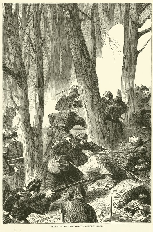 Escaramuça na floresta antes de Metz, setembro de 1870 de English School