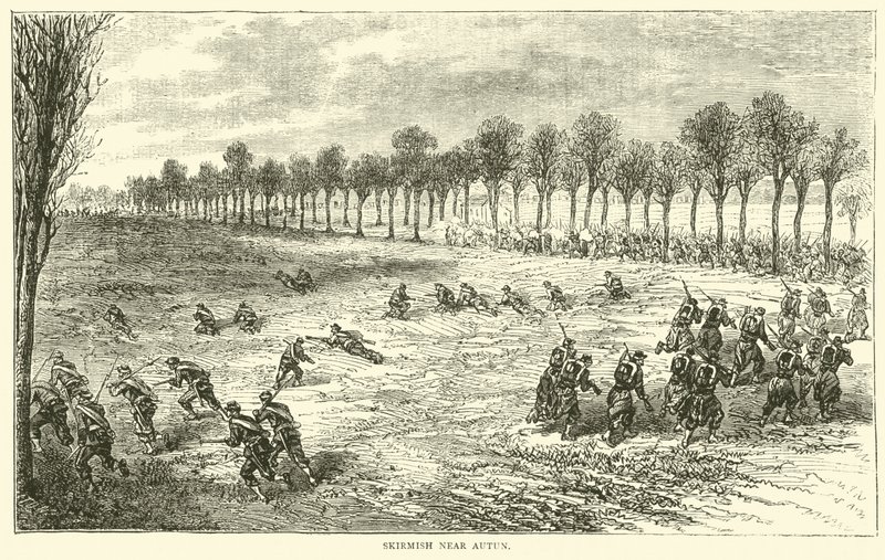 Escaramuça perto de Autun, dezembro de 1870 de English School
