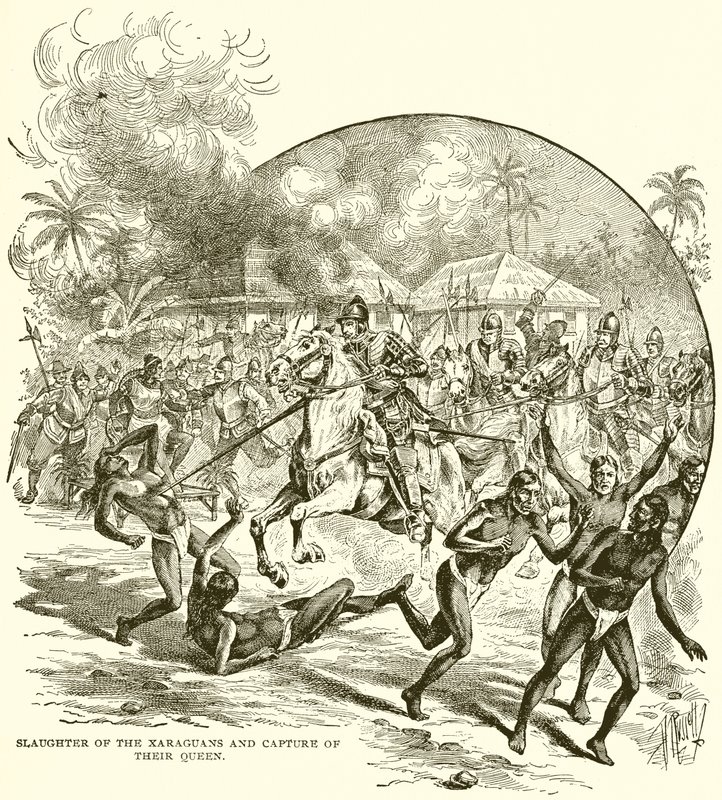 Massacre dos Xaraguans e captura de sua rainha de English School