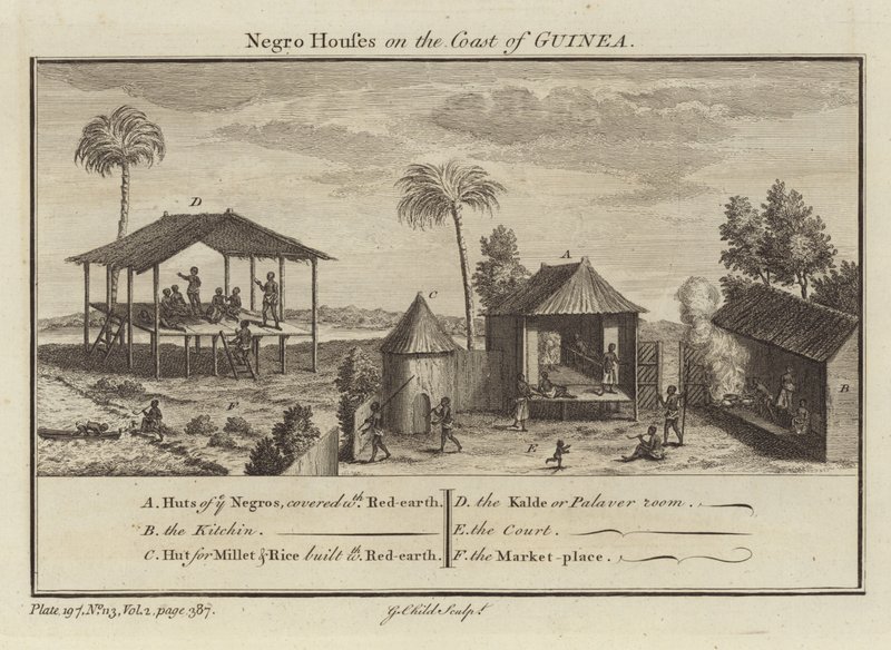 Casas de escravos na costa da Guiné de English School