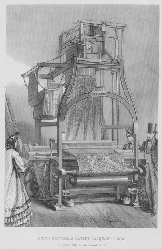 Smith Brothers Patent Jacquard Loom, medalha de prêmio 1862 de English School