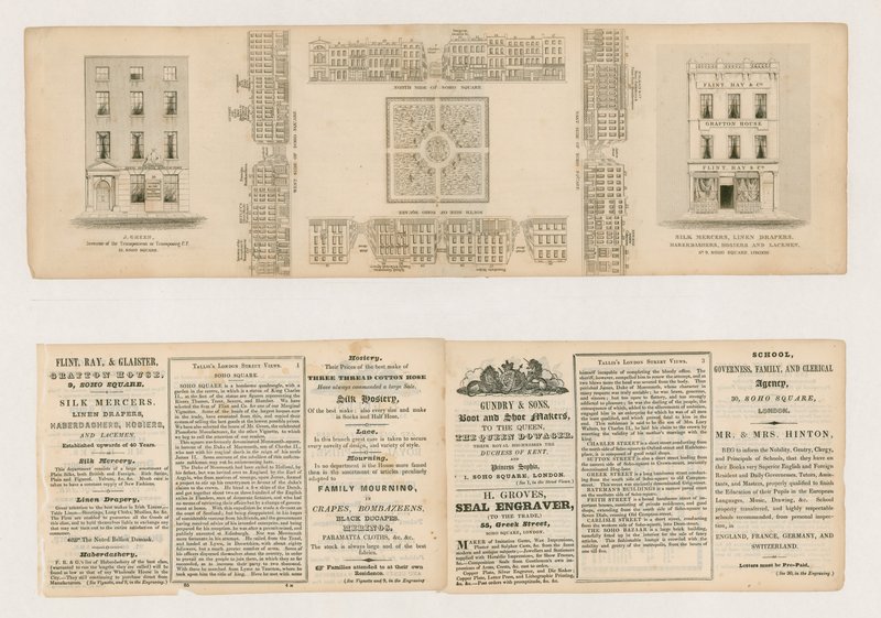 Soho Square, Talliss Londres Street Views, c 1838 de English School