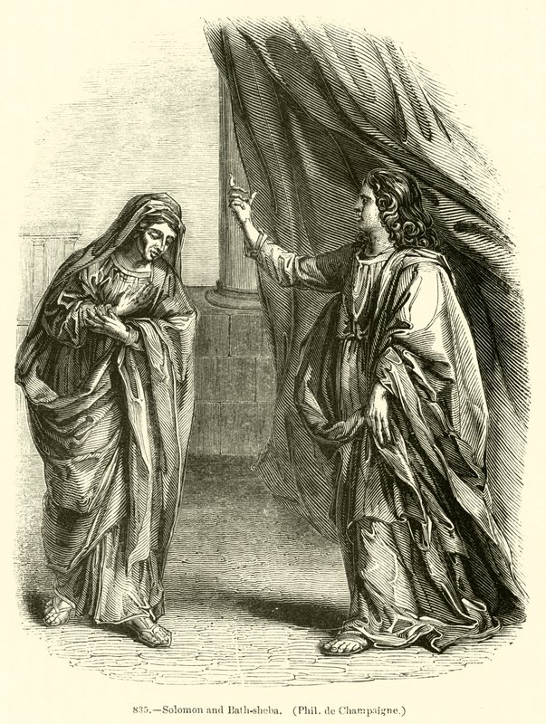 Salomão e Bate-Seba, Philippe de Champaigne (gravura) de English School