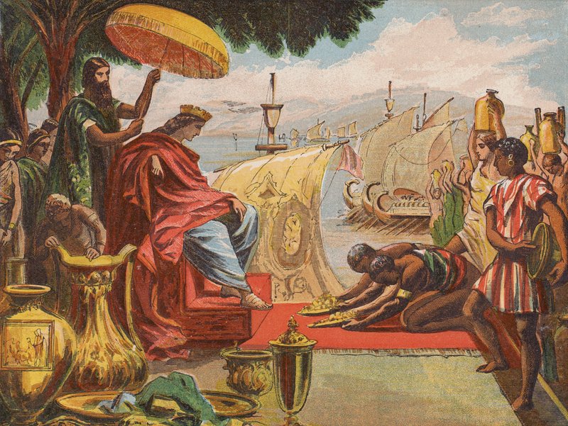 Salomão na sua glória (litografia a cores) de English School