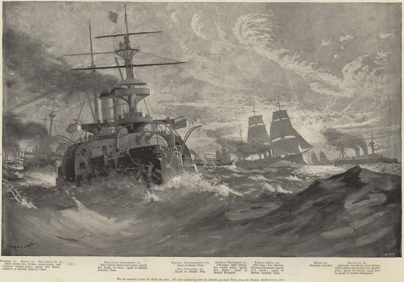 Alguns navios de guerra russos de English School