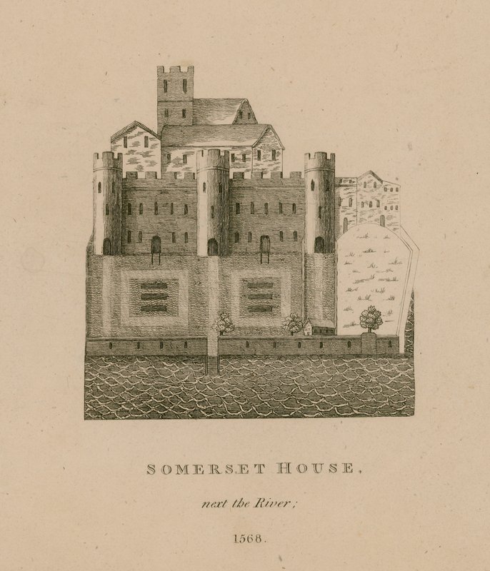 Somerset House, junto ao rio, 1568 de English School