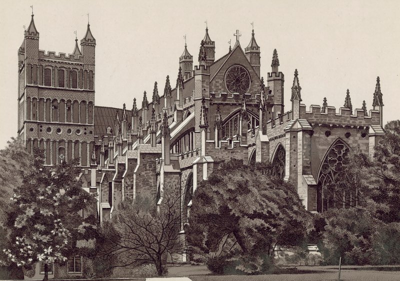 Sudeste, Catedral de Exeter (litografia) de English School