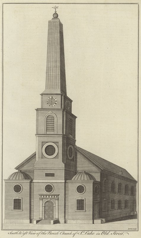 Sudoeste, vista, paróquia, igreja, st, lujo, antigas, rua, londres de English School