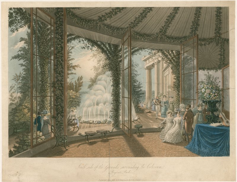 Lado sul dos terrenos que rodeiam o Coliseu, Regents Park de English School