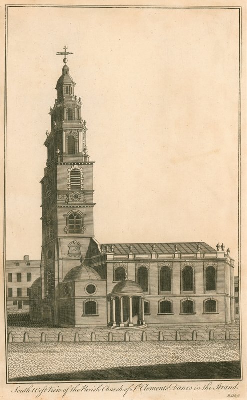 Vista oeste sul da igreja paroquial de St Clements dinamarqueses na vertente de English School