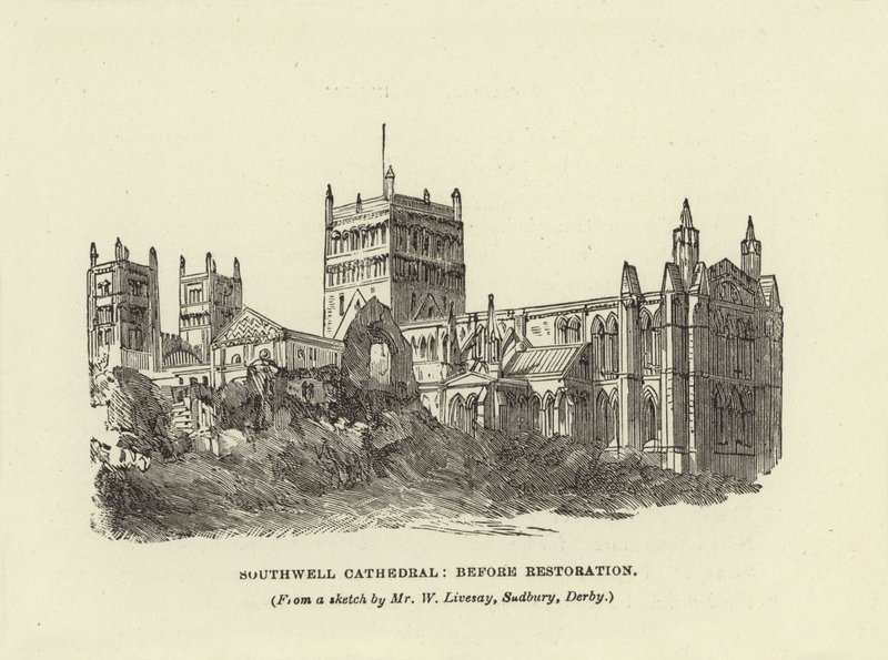 Catedral de Southwell, antes da restauração de English School
