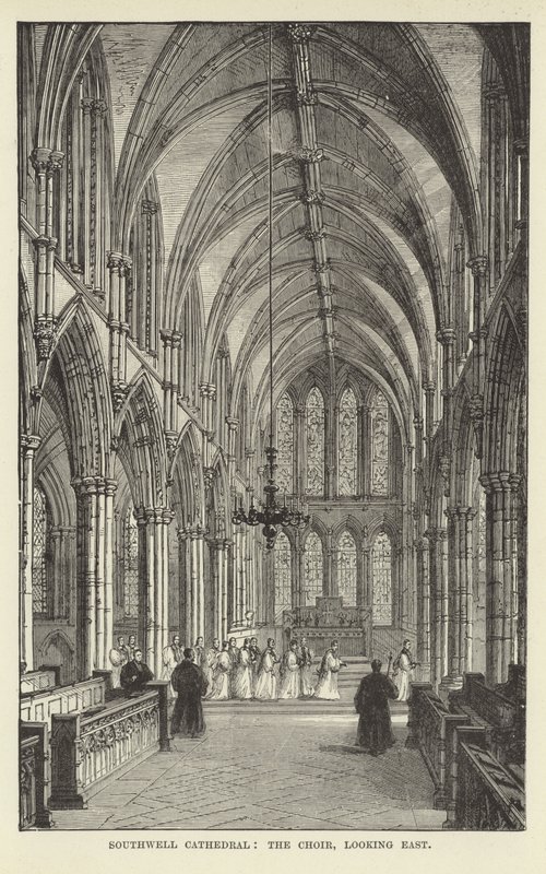Catedral de Southwell, o coro, olhando para o leste de English School