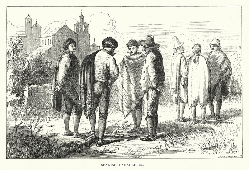 Caballeros espanhóis (gravura) de English School