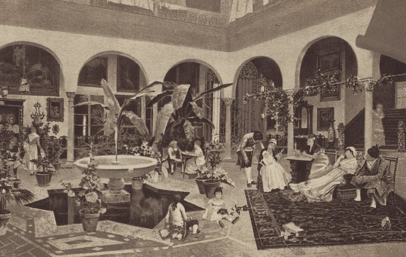Interior espanhol (cromolitho) de English School
