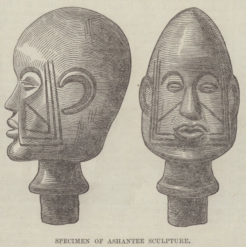 Espécimen de Escultura Ashantee (gravura) de English School