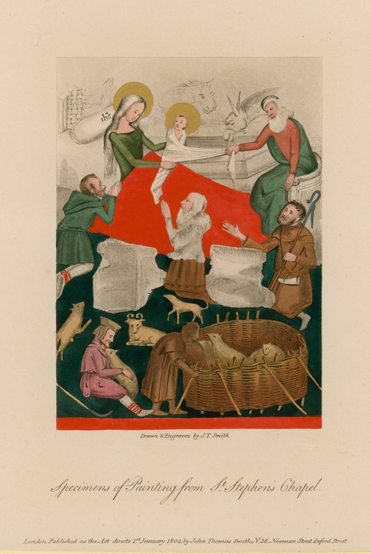 Espécimes de pintura da capela de St Stephens de English School