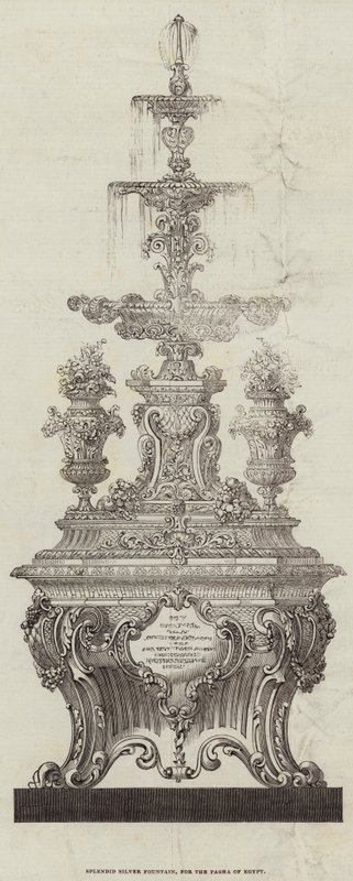 Esplêndida Fonte de Prata, para o Pasha do Egito (gravura) de English School