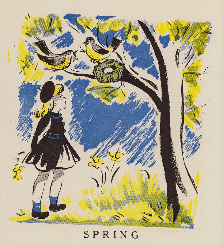 primavera (litografia a cores) de English School