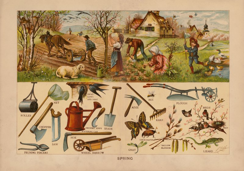 primavera (litografia a cores) de English School