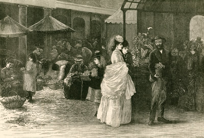 Primavera em Covent Garden, Londres de English School