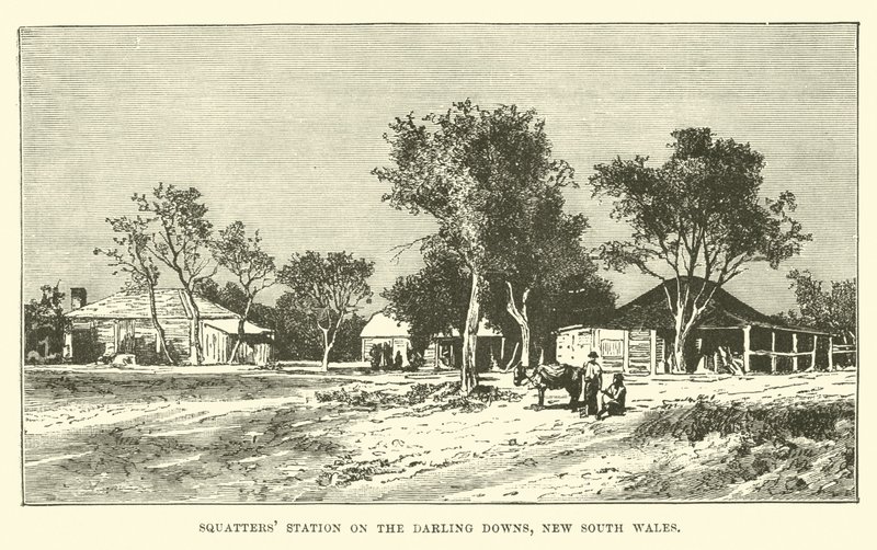Estação de posseiros em Darling Downs, Nova Gales do Sul de English School