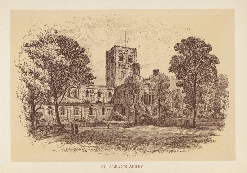 Abadia de St. Alban (litografia a cores) de English School