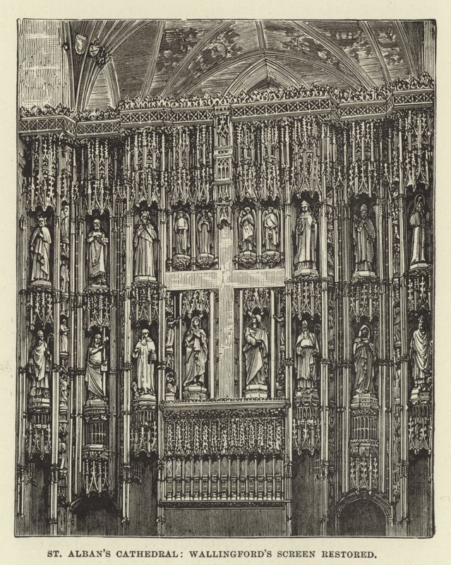 Catedral de St Albans, tela de Wallingfords restaurada de English School