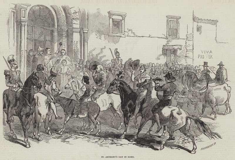 Dia de Santo António em Roma (gravura) de English School