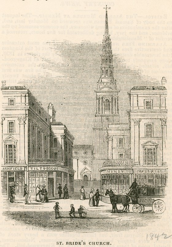 Igreja de St Brides, Fleet Street, Londres de English School