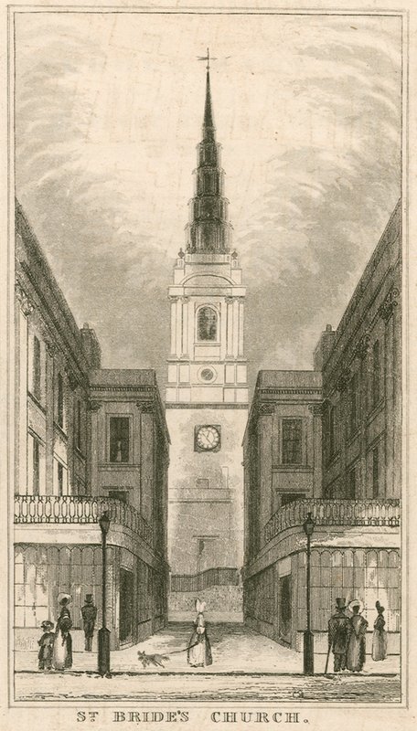 Igreja de St Brides, Fleet Street, Londres de English School
