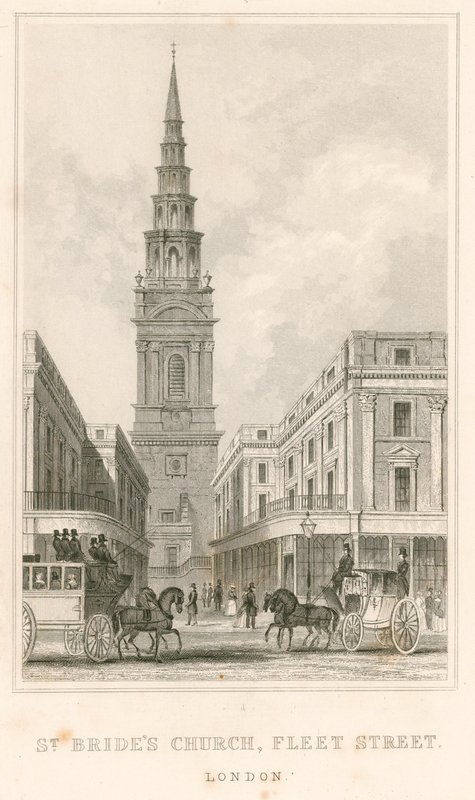 Igreja de St Brides, Fleet Street, Londres de English School