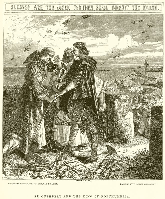 São Cuthbert e o rei da Nortúmbria de English School