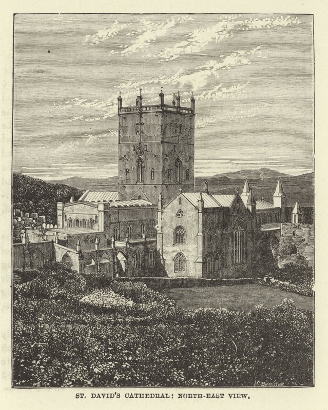 Catedral de St Davids, vista nordeste de English School