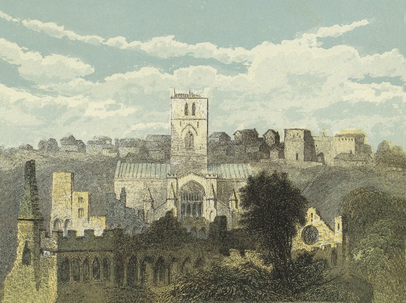 St, david, catedral, vista, de, a, antiga, bispos, palácio de English School
