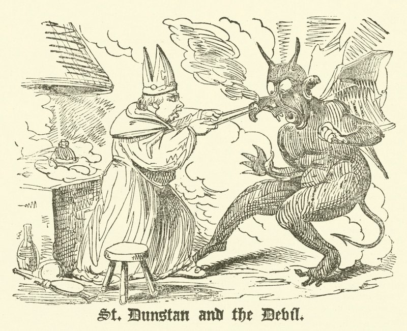 São Dunstan e o Diabo (gravura) de English School