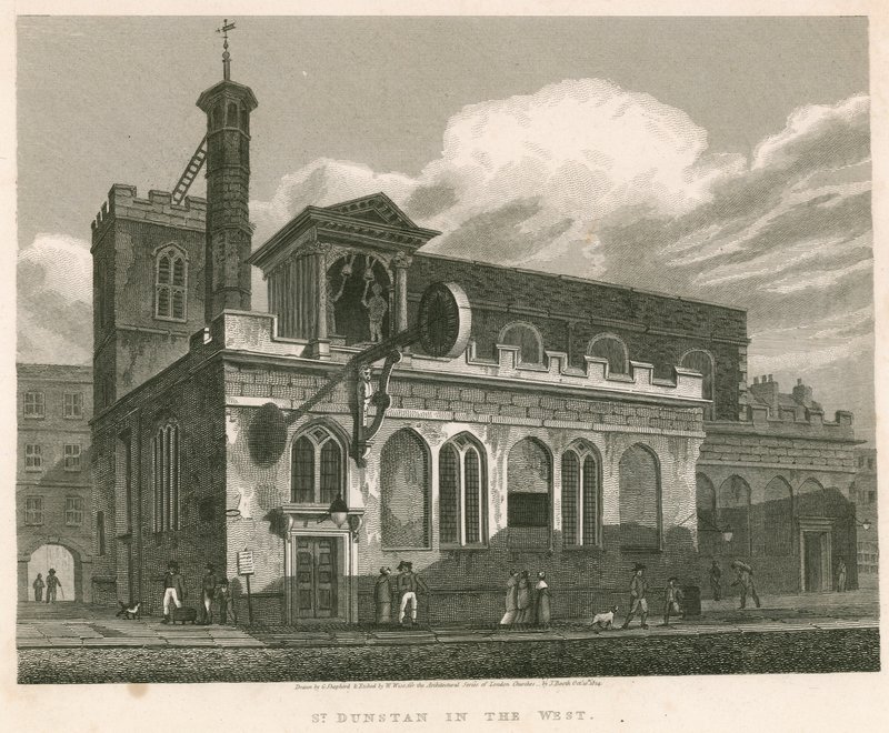 St Dunstan no oeste; Igreja St Dunstans, Fleet Street, Londres de English School