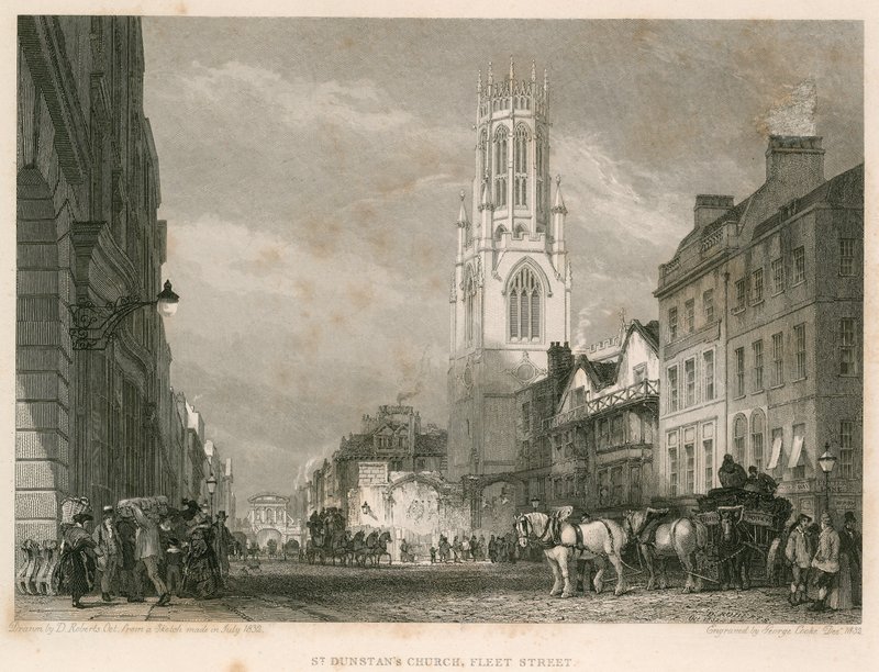 Igreja St Dunstans, Fleet Street, Londres de English School