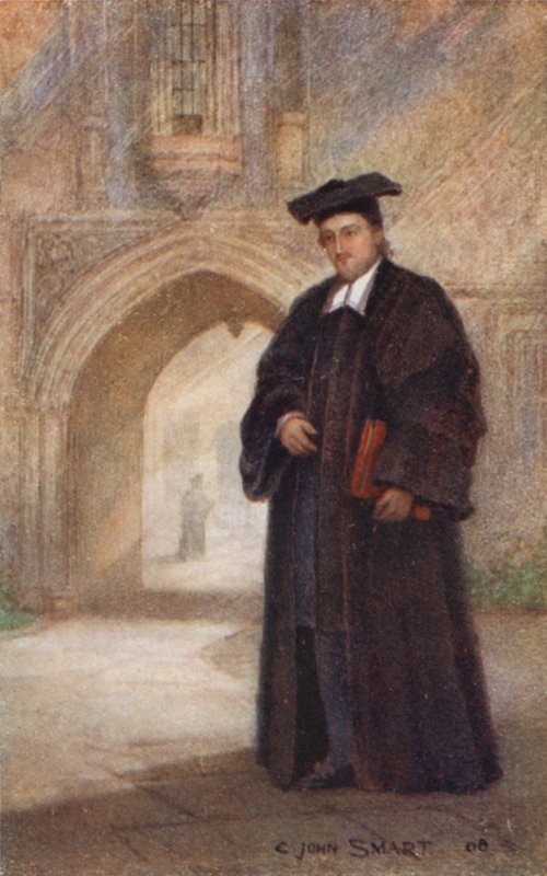 São Edmundo Campion: Bld Edmund Campion em vestes de Proctor, com a porta de entrada do St John