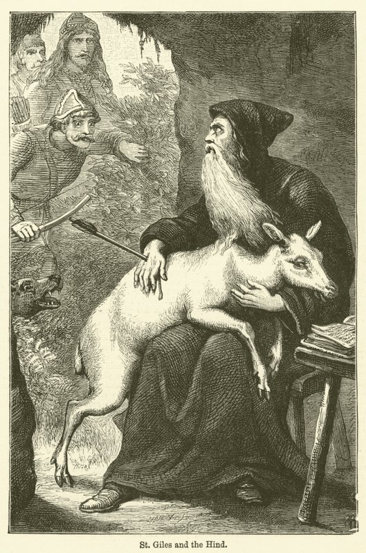 São Giles e a corça (gravura) de English School